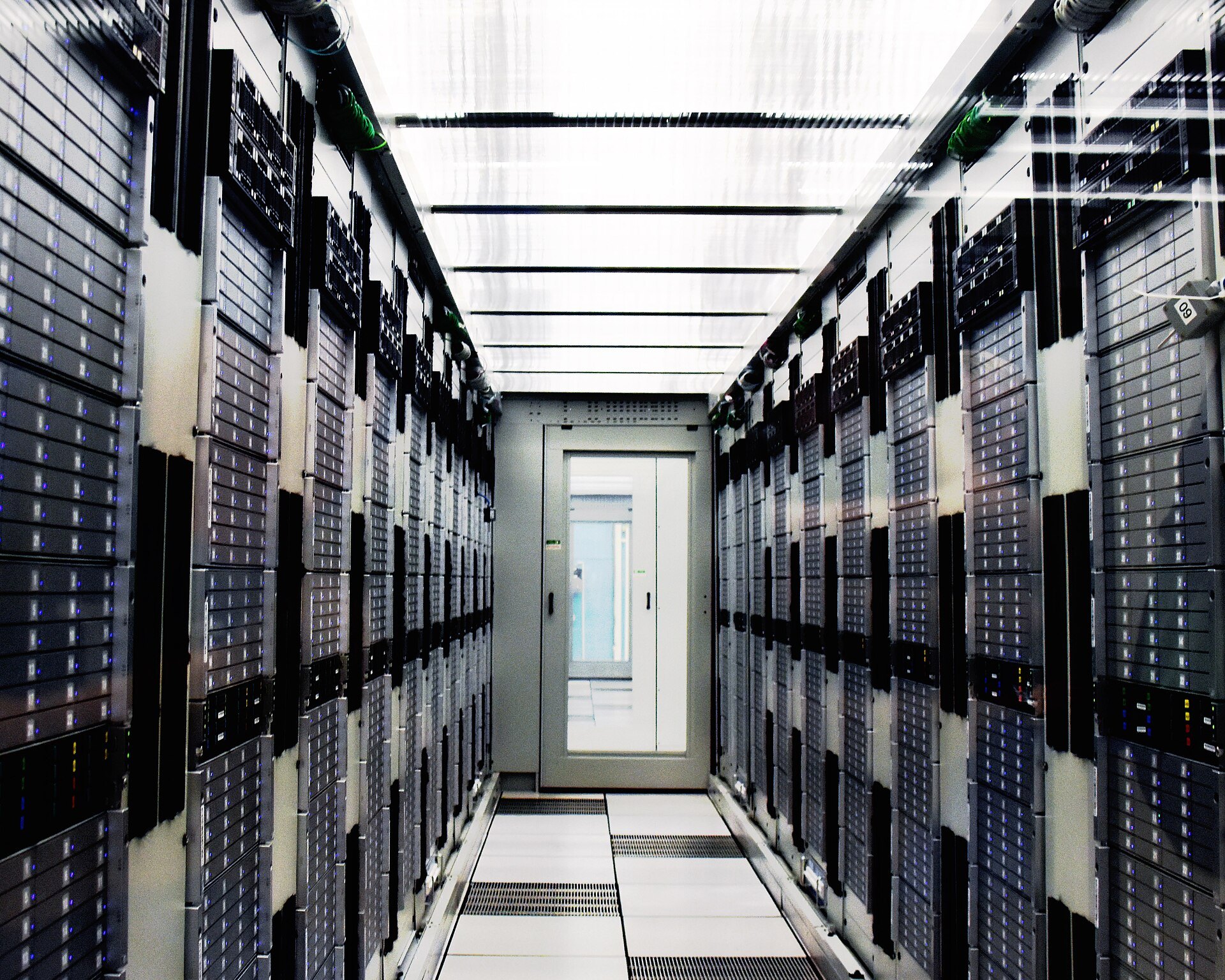 Rows of server racks in the CERN computer centre